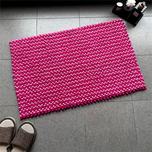 Surwin Chenille Badematte rutschfest Badteppich, Klassische Zweifarbigkeit Weich Flauschig Badezimmermatten Badezimmerteppich Saugfähig Waschbar Badvorleger Badezimmer Fußmatte (Rosa,45x70cm) von Surwin