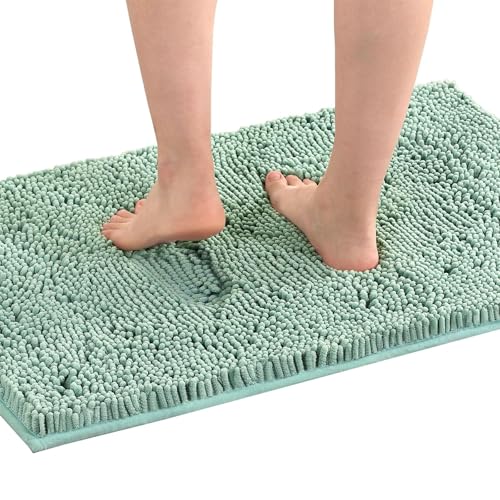 Surwin Chenille Badematte rutschfest Badteppich, Weich Flauschig Chenille Badezimmermatten Einfachheit Badezimmerteppich Saugfähig Waschbar Badvorleger Fußmatte für Badezimmer (Salbeigrün,50x80cm) Surwin Chenille Badematte rutschfest Badteppich, Weich Flauschig Chenille Badezimmermatten Einfachheit Badezimmerteppich Saugfähig Waschbar Badvorleger Fußmatte für Badezimmer (Salbeigrün,50x80cm) von Surwin