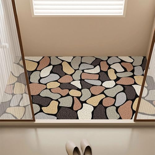 Surwin Duschmatte rutschfest, Duschmatten PVC Luffa Badewannenmatte für Nassbereiche Pflegeleicht Schnell Trocknend rutschfeste Fußmatte (Kieselbraun,50x80cm) von Surwin