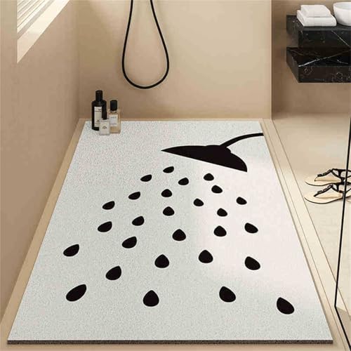 Surwin Duschmatte rutschfest, Mode Netter Stil Weich Komfort Duschmatten, Waschbar PVC-Luffa Badewannenmatte, Pflegeleicht Schnell Trocknend rutschfeste Fußmatte (Dusche,90x120cm) von Surwin