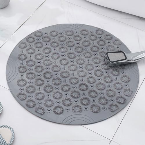 Surwin Duschmatte rutschfest, Weich TPE Wanne Matten Duschmatten mit Saugnäpfen rutschfeste Badewannenmatte für Nassbereiche Pflegeleicht Schnell Rutschmatte Dusche (Anthrazit,55cm) von Surwin