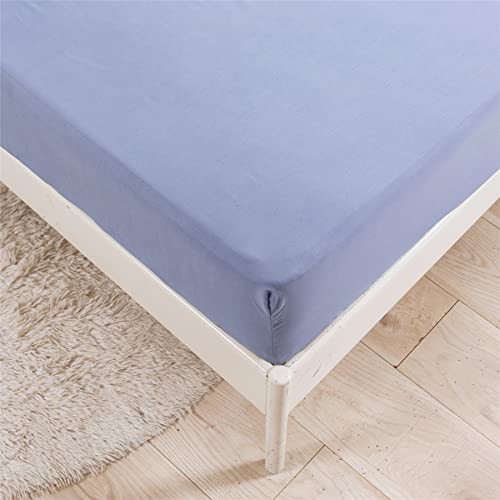 Surwin Einfarbig Spannbettlaken Spannbetttuch Boxspringbett, Mikrofaser Weiche Matratzenbezug Steghöhe bis 35 cm, mit Elastischem Gummiband für Einzelbett Doppelbett (Blau Lila,160x200x35cm) von Surwin