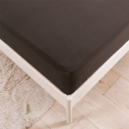 Surwin Einfarbig Spannbettlaken Spannbetttuch Boxspringbett, Mikrofaser Weiche Matratzenbezug Steghöhe bis 35 cm, mit Elastischem Gummiband für Einzelbett Doppelbett (Braun,180x200x35cm) von Surwin