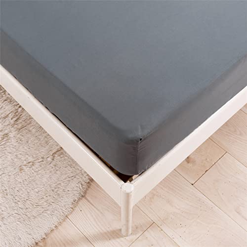 Surwin Einfarbig Spannbettlaken Spannbetttuch Boxspringbett, Mikrofaser Weiche Matratzenbezug Steghöhe bis 35 cm, mit Elastischem Gummiband für Einzelbett Doppelbett (Grau,140x200x35cm) von Surwin