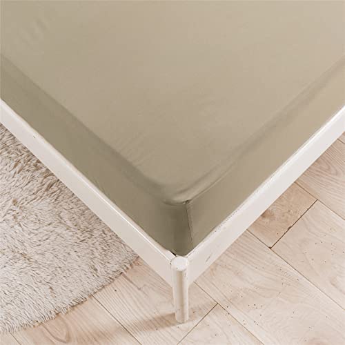 Surwin Einfarbig Spannbettlaken Spannbetttuch Boxspringbett, Mikrofaser Weiche Matratzenbezug Steghöhe bis 35 cm, mit Elastischem Gummiband für Einzelbett Doppelbett (Khakigrün,160x200x35cm) von Surwin