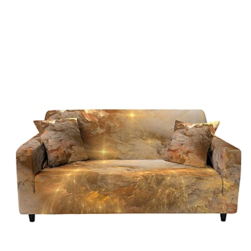 Surwin Elastisch Sofa Überwürfe 1 2 3 4 Sitzer, 3D Muster Sofabezug Stretch Schonbezug Universal Sofahusse für Armlehnen Sofa Abdeckung Polyester Couchbezug (Meteor,2 Sitzer (145-185cm)) von Surwin
