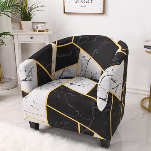 Surwin Elastische Sesselbezug, 1 Sitzer Sesselschoner Geometrisches 3D-Muster Sesselüberwurf, Chair Schonbezug Sofabezug für Clubsessel Lounge- & Cocktailsessel (G,One Size) von Surwin