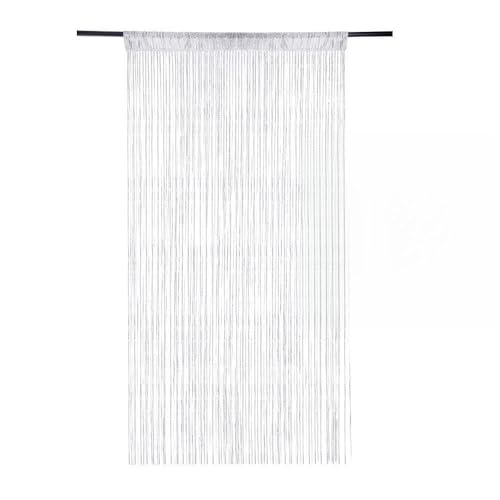 Surwin Fadenvorhang, Türvorhang, Perlenvorhang, Insektenschutz Balkontür Fliegenvorhang Raumteiler Vorhang, Dekorative Quaste für Terrassentür Balkontür Hochzeit, Modern (Weiß,100x200cm) von Surwin