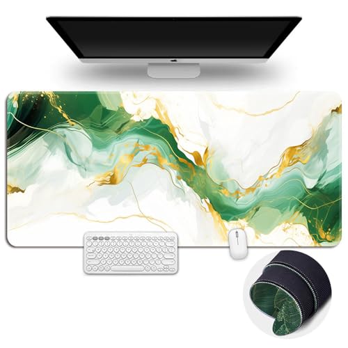 Surwin Gaming Mauspad Groß Multifunktionales Office Mousepad, 3D-Marmor Mauspad Laptop Schreibunterlage, Mauspads für Kabellose Maus Computerbüro (300x600mm,Grün 12) von Surwin