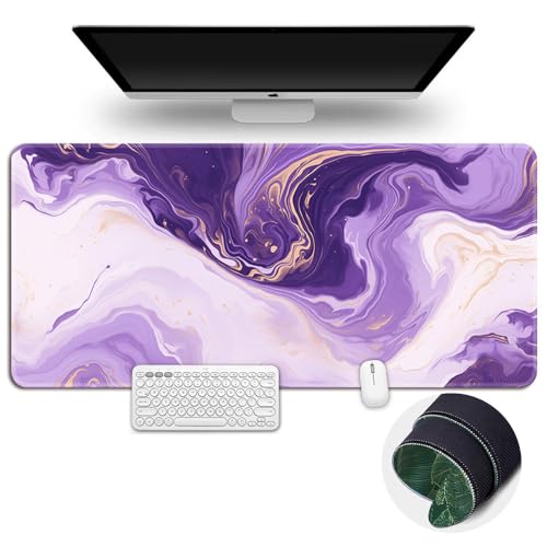 Surwin Gaming Mauspad Groß Multifunktionales Office Mousepad, 3D-Marmor Mauspad Laptop Schreibunterlage, Mauspads für Kabellose Maus Computerbüro (300x600mm,Lila 1) von Surwin
