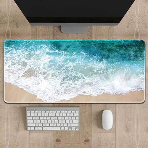 Surwin Gaming Mauspad Groß Multifunktionales Office Mousepad, Mauspad Laptop Schreibunterlage, Mauspads für Kabellose Maus Computerbüro (500x1000mm,Wellen) von Surwin