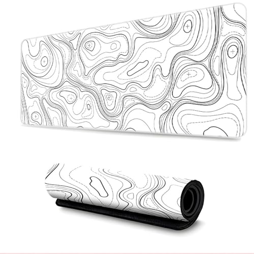 Surwin Gaming Mauspad Groß Multifunktionales Office Mousepad, Mauspad mit Motiv HD-Druck, Laptop Schreibunterlage, Mauspads für Kabellose Maus Computerbüro (300x800mm,Weiß 3) von Surwin