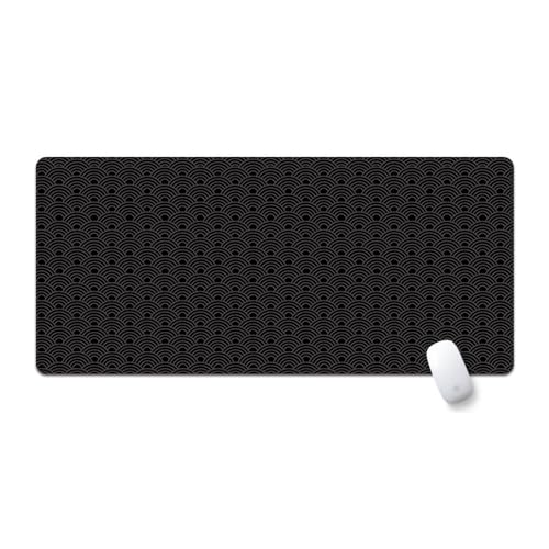 Surwin Gaming Mauspad Groß Multifunktionales Office Mousepad Mauspad Laptop Schreibunterlage, Mauspads für Kabellose Maus Computerbüro (300x700mm,Schwarze Welle) von Surwin