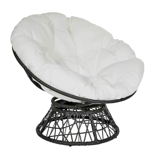 Surwin Hängesessel Kissen, Kissen für Hängesessel Rundes Dicke Stuhlkissen Weich Bequem Gartenstuhlauflage, Kissen Hängesessel für Rattanmöbel und Gartenstuhl (100cm,Weiß) von Surwin