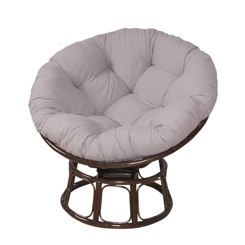 Surwin Hängesessel Kissen, Kissen für Hängesessel Rundes Dicke Stuhlkissen Weich Bequem Gartenstuhlauflage, Kissen Hängesessel für Rattanmöbel und Gartenstuhl (110x110cm,Hellgrau) von Surwin