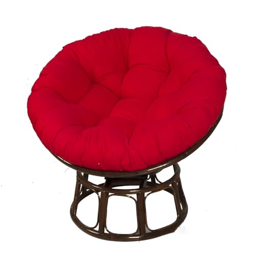 Surwin Hängesessel Kissen, Kissen für Hängesessel Rundes Dicke Stuhlkissen Weich Bequem Gartenstuhlauflage, Kissen Hängesessel für Rattanmöbel und Gartenstuhl (110x110cm,Rot) von Surwin