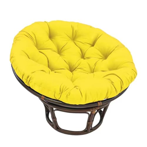 Surwin Hängesessel Kissen, Kissen für Hängesessel Rundes Dicke Stuhlkissen Weich Bequem Gartenstuhlauflage, Kissen Hängesessel für Rattanmöbel und Gartenstuhl (60cm,Gelb) von Surwin