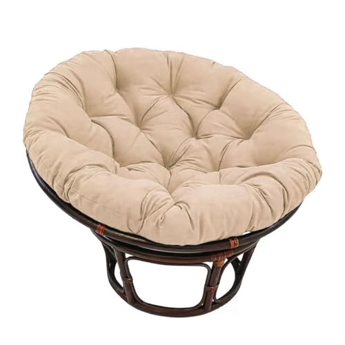 Surwin Hängesessel Kissen, Kissen für Hängesessel Rundes Dicke Stuhlkissen Weich Bequem Gartenstuhlauflage, Kissen Hängesessel für Rattanmöbel und Gartenstuhl (80cm,Khaki) von Surwin