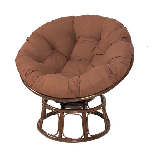 Surwin Hängesessel Kissen, Kissen für Hängesessel Rundes Dicke Stuhlkissen Weich Bequem Gartenstuhlauflage, Kissen Hängesessel für Rattanmöbel und Gartenstuhl (80x80cm,Kaffee) von Surwin
