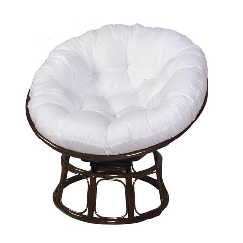Surwin Hängesessel Kissen, Kissen für Hängesessel Rundes Dicke Stuhlkissen Weich Bequem Gartenstuhlauflage, Kissen Hängesessel für Rattanmöbel und Gartenstuhl (80x80cm,Weiß) von Surwin