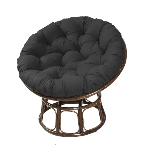 Surwin Hängesessel Kissen, Kissen für Hängesessel Rundes Dicke Stuhlkissen Weich Bequem Gartenstuhlauflage, Kissen Hängesessel für Rattanmöbel und Gartenstuhl (90x90cm,Schwarz) von Surwin