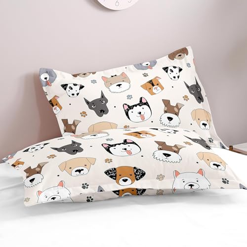 Surwin Kissenbezug 2er Set, Welpe Druck, 40x80cm von Surwin