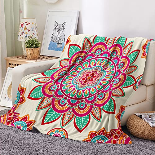 Surwin Kuscheldecke Flanelldecke,3D Mandala Druck Weiche Warm Flauschige Flanell Decke Fleecedecke für Babydecke, Sofadecke, Geburtstag, Weihnachten Dekoration Geschenk (Grün,150x180cm) von Surwin