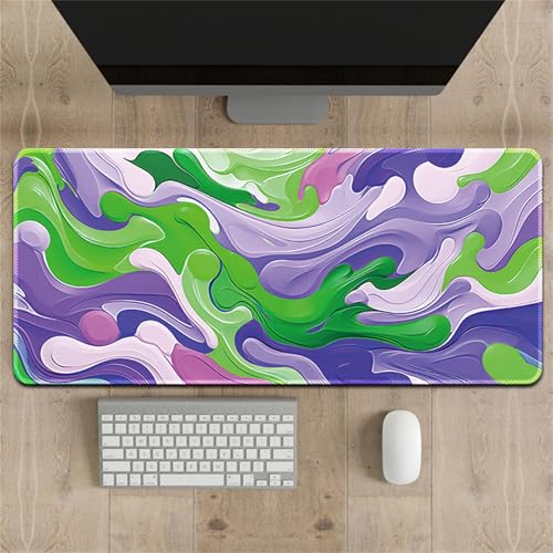 Surwin Mauspad Groß, Bunt Flüssigkeit Stil Mouse Pad Gaming Office Mousepad Mauspads Gaming Mat Pad Dicke 3mm Desk Mat - Verbessert Präzision und Geschwindigkeit (Dunkelviolett,400x800mm) von Surwin