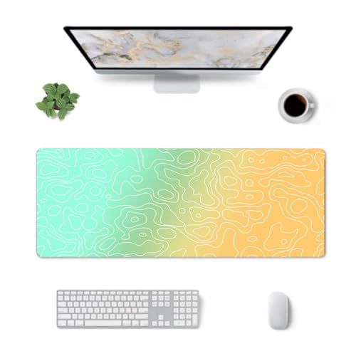 Surwin Mauspad Groß, Gradientenfarbe Mouse Pad Gaming Office Mousepad Mauspads Gaming Mat Pad rutschfest Desk Mat - Verbessert Präzision und Geschwindigkeit (Gelb,400x900mm) von Surwin