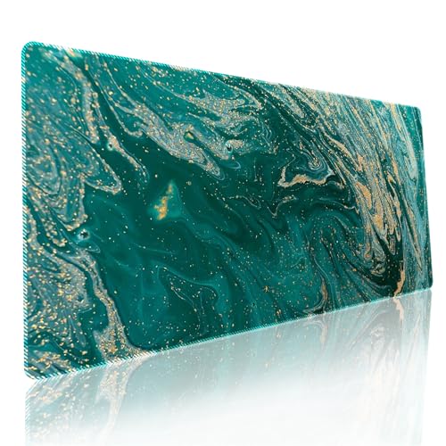 Surwin Mauspad Groß, Marmor Steinkörnung Mouse Pad Gaming Office Mousepad Mauspads Gaming Mat Pad rutschfest Desk Mat - Verbessert Präzision und Geschwindigkeit (210x260mm,Dunkelgrün) von Surwin