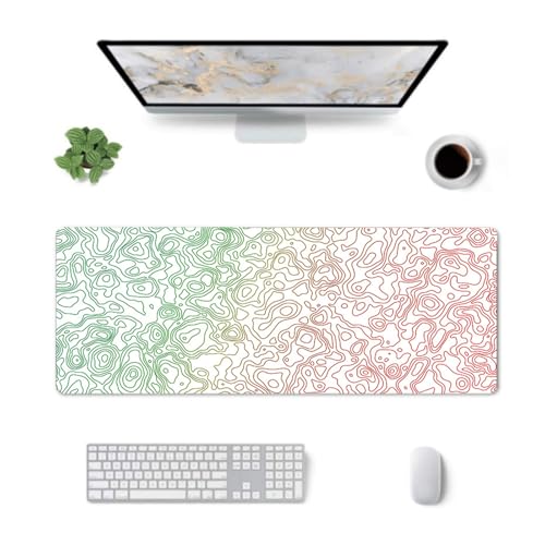 Surwin Mauspad Groß, Welle Linie Einfach Stil Mouse Pad Gaming Office Mousepad Mauspads Gaming Mat Pad rutschfest Desk Mat - Verbessert Präzision und Geschwindigkeit (Farbverlauf,300x700mm) von Surwin