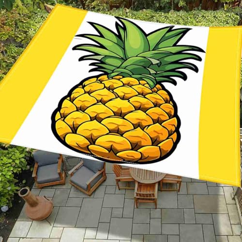 Surwin Rechteckig Sonnensegel, Sonnensegel Wasserdicht-ohne Bohren, Sommer-Muster Balkon Sonnenschutz UV Schutz, für Outdoor Garten Terrasse Camping (Gelb,150x150cm) von Surwin