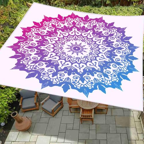 Surwin Rechteckig Sonnensegel, Viereckig Sonnensegel Wasserdicht-ohne Bohren, Balkon Sonnenschutz UV Schutz, für Outdoor Garten Terrasse Camping (Lila Mandala,150x150cm) von Surwin