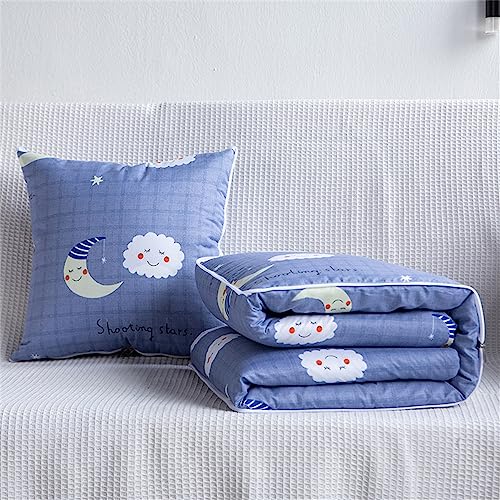 Surwin Reisedecke Kissen Decke 2 in 1, Flugzeug Auto Steppdecke, Mikrofaser Decke Verwandlungskissen mit Reißverschluss, Multifunktionale Zierkissen Wohndecke Sofakissen (100x150cm,Die Wolken) von Surwin