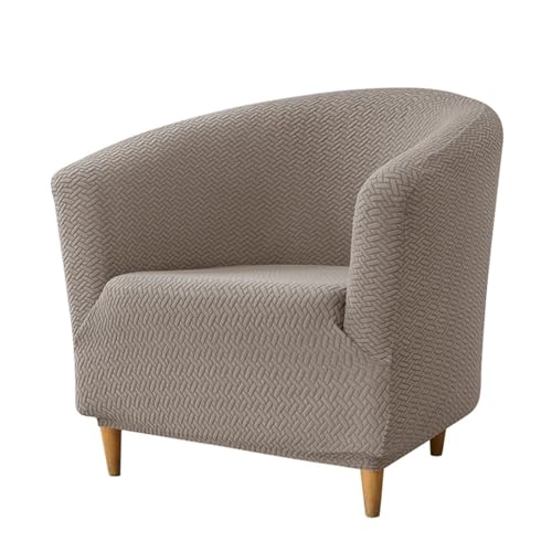 Surwin Sesselbezug Jacquard Gestreift Sesselschoner, Einfarbig Samt Sesselüberwurf Chair Schonbezug Sofabezug für Clubsessel Lounge- & Cocktailsessel (Khaki,One Size) von Surwin