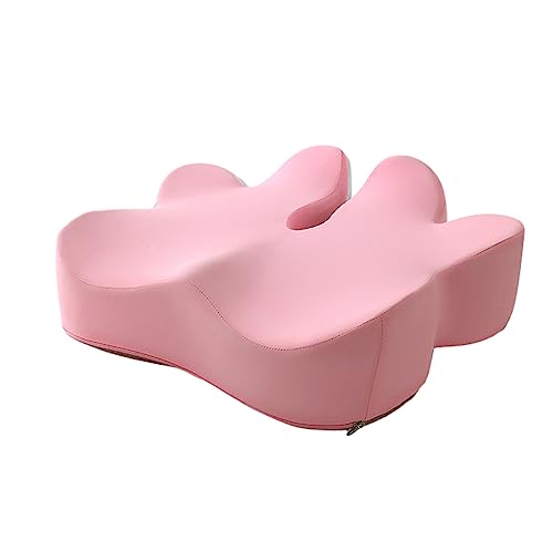 Surwin Sitzkissen, Donut Kissen Memory Schaum Sitzkissen Orthopädisch Sitzkissen Bürostuhl Hämorrhoiden Sitzkissen Sitzring, Steißbein Entlastung für Taille, Gesäß (44x41x10cm,Rosa) von Surwin