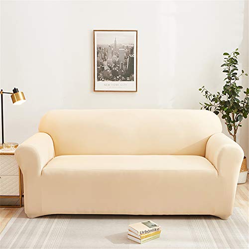 Surwin Sofabezug Sofa Überwürfe 1 2 3 4 Sitzer, Muster Elastische Universal Sofahusse Sofa Abdeckung Stretch Schonbezug Couchbezug für Armlehnen Sofa (Beige,1 Sitzer (90-140cm)) von Surwin