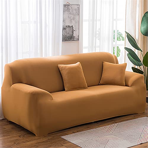 Surwin Sofabezug Sofa Überwürfe 1 2 3 4 Sitzer, Muster Elastische Universal Sofahusse Sofa Abdeckung Stretch Schonbezug Couchbezug für Armlehnen Sofa (Kamel,1 Sitzer (90-140cm)) von Surwin