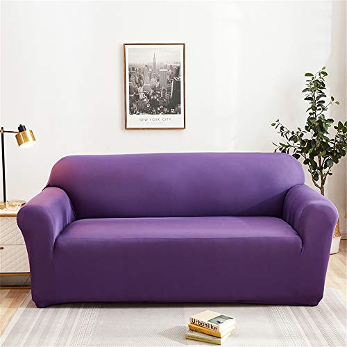 Surwin Sofabezug Sofa Überwürfe 1 2 3 4 Sitzer, Muster Elastische Universal Sofahusse Sofa Abdeckung Stretch Schonbezug Couchbezug für Armlehnen Sofa (lila,2 Sitzer (145-185cm)) von Surwin