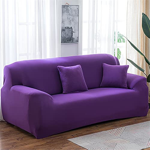 Surwin Sofabezug Sofa Überwürfe 1 2 3 4 Sitzer, Muster Elastische Universal Sofahusse Sofa Abdeckung Stretch Schonbezug Couchbezug für Armlehnen Sofa (lila,4 Sitzer (235-300cm)) von Surwin