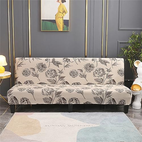 Surwin Sofabezug ohne Armlehnen Stretch Armlose Clic Clac Sofabettüberzug Sofahusse Schonbezug Protector für Klappcouch Schlafsofa 2/3 Sitzplätzen (120-150cm,Elegant) von Surwin