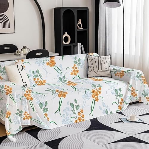 Surwin Sofadecke Anti-Staub Universelle Sofa Überzug Vielseitige rutschfeste Sofa Cover Decke 1 2 3 4 Sitzer Couch Überzug L Form Sofabezug Ecksofa (Cremegelb,180x340cm) von Surwin