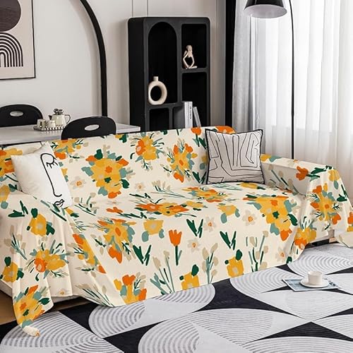 Surwin Sofadecke Anti-Staub Universelle Sofa Überzug Vielseitige rutschfeste Sofa Cover Decke 1 2 3 4 Sitzer Couch Überzug L Form Sofabezug Ecksofa (Ölgemälde,180x200cm) von Surwin
