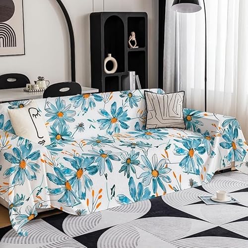 Surwin Sofadecke Anti-Staub Universelle Sofa Überzug Vielseitige rutschfeste Sofa Cover Decke 1 2 3 4 Sitzer Couch Überzug L Form Sofabezug Ecksofa (Pfauenblau,180x150cm) von Surwin