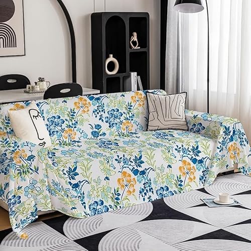 Surwin Sofadecke Anti-Staub Universelle Sofa Überzug Vielseitige rutschfeste Sofa Cover Decke 1 2 3 4 Sitzer Couch Überzug L Form Sofabezug Ecksofa (Retro-Garten 1,180x260cm) von Surwin