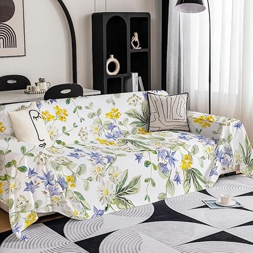 Surwin Sofadecke Anti-Staub Universelle Sofa Überzug Vielseitige rutschfeste Sofa Cover Decke 1 2 3 4 Sitzer Couch Überzug L Form Sofabezug Ecksofa (Schleierkraut,180x130cm) von Surwin