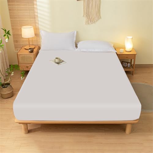 Surwin Spannbettlaken Einfarbige Serie Spannbetttücher Elastisch Bettlaken, 30cm Steghöhe, Anti-Fade Weiche Spannbetttuch, Mikrofaser Spannleintuch (180x220cm+30cm,Weiß) von Surwin