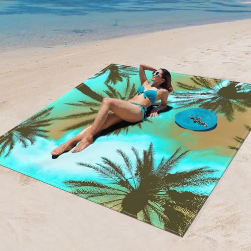 Surwin Stranddecke Sandfrei Wasserdicht, XXL Groß Strandmatte Faltbar Ultraleicht und Tragbar Picknickdecke für Strand, Camping, Outdoor (150x150cm,Stilmuster 69) von Surwin