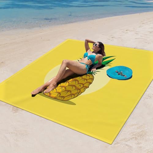 Surwin Stranddecke Sandfrei Wasserdicht, XXL Groß Strandmatte Faltbar Ultraleicht und Tragbar Picknickdecke für Strand, Camping, Outdoor (180x180cm,Stilmuster 71) von Surwin
