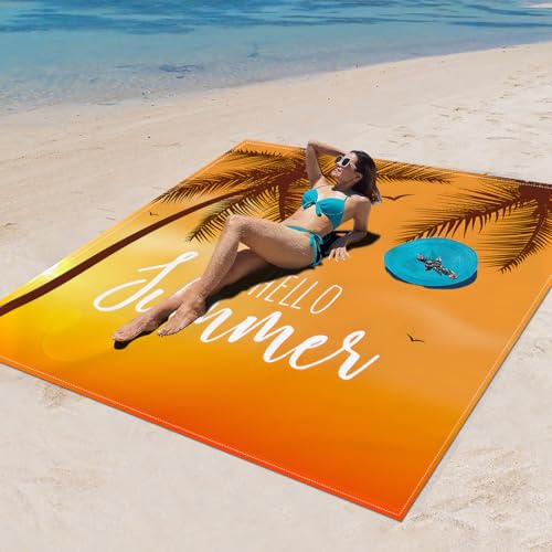 Surwin Stranddecke Sandfrei Wasserdicht, XXL Groß Strandmatte Faltbar Ultraleicht und Tragbar Picknickdecke für Strand, Camping, Outdoor (200x200cm,Stilmuster 5) von Surwin